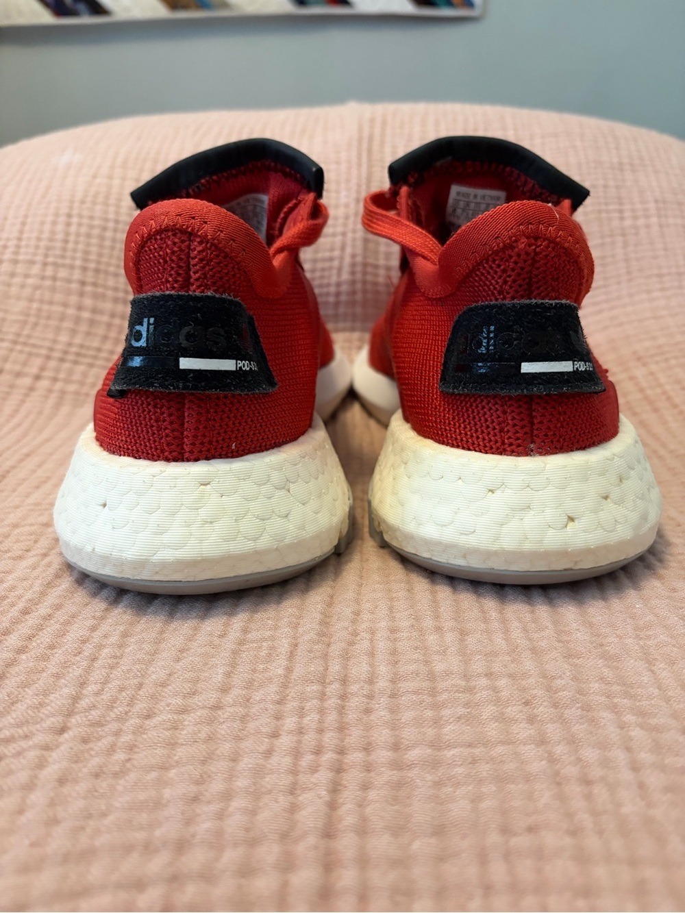 Adidas POD-S 3.1 Men’s Red Mesh Athletic Sneakers with White Soles - Picture 2 of 7